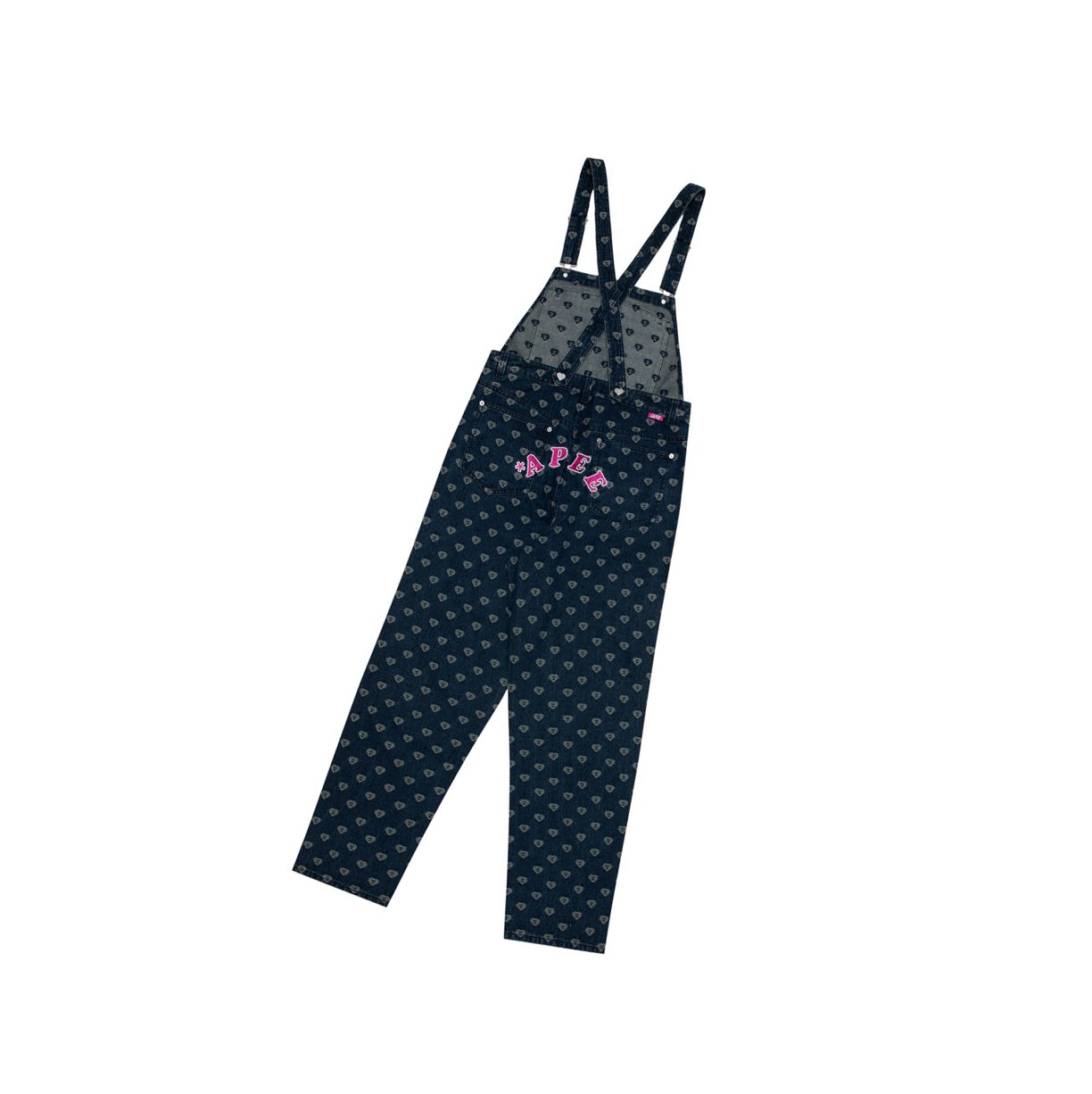 A BATHING APE Bape Patterned Denim Dungaree Jumpsuits Jumpsuits Damen Denim | 83619YFJK