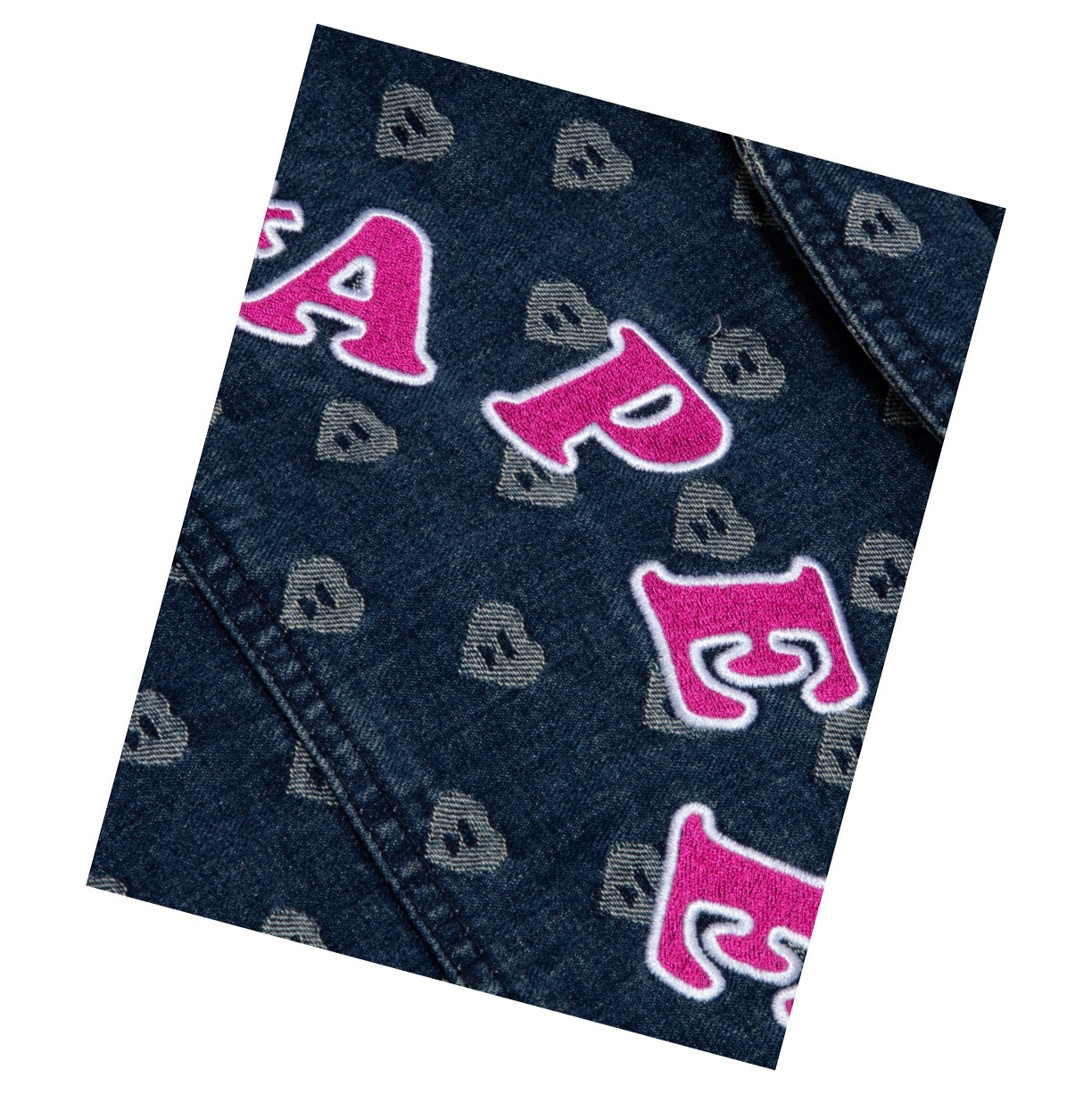 A BATHING APE Bape Patterned Denim Thin Jacke Damen Denim | 06943HNDL