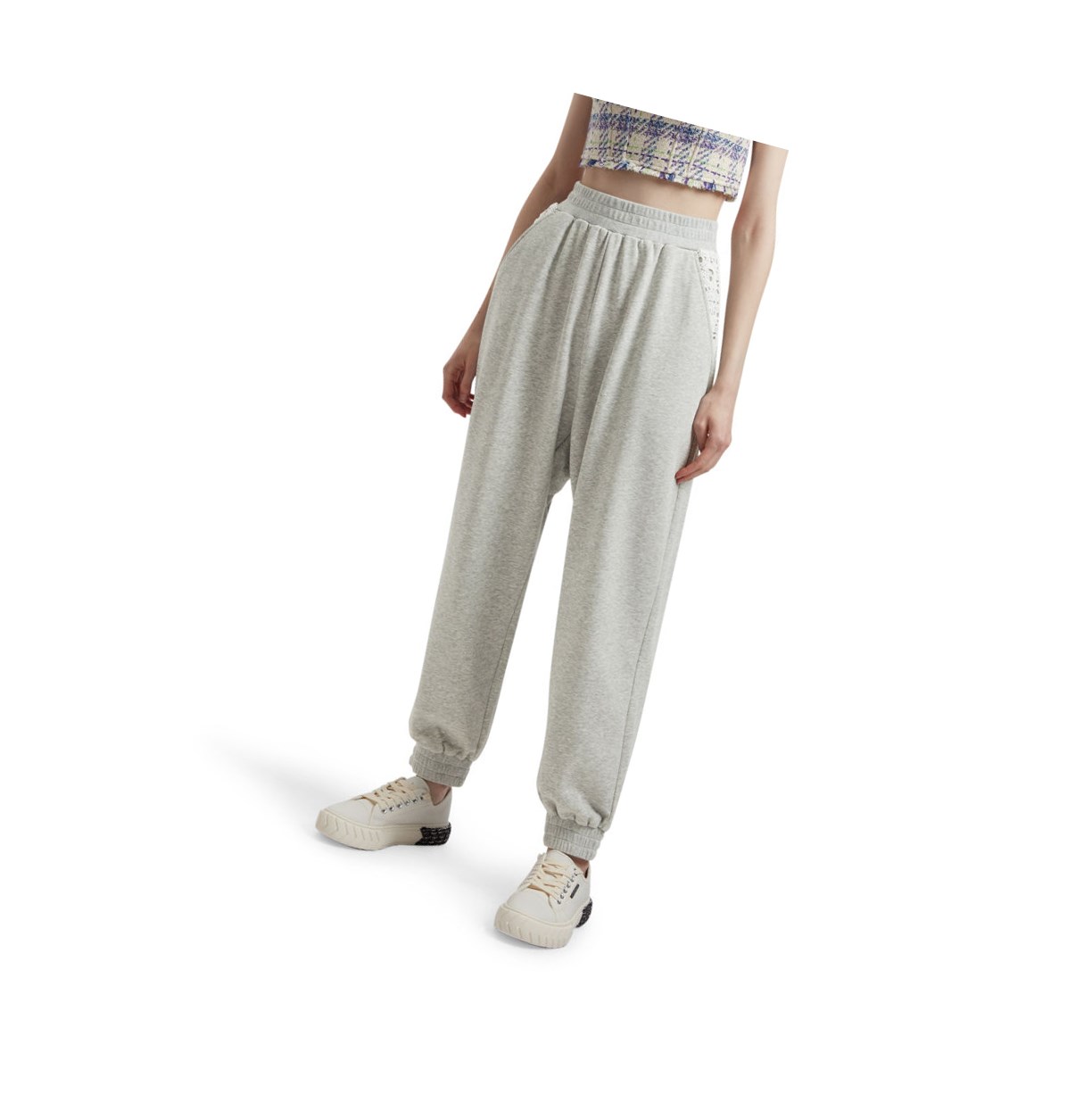 A BATHING APE Bape Relaxed Long Hose Damen Grau | 37698NTFS