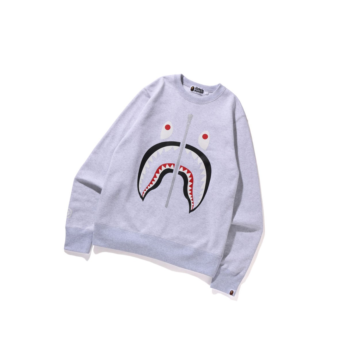 A BATHING APE Bape Shark Crewneck Sweatshirts Herren Grau | 18379SMJF