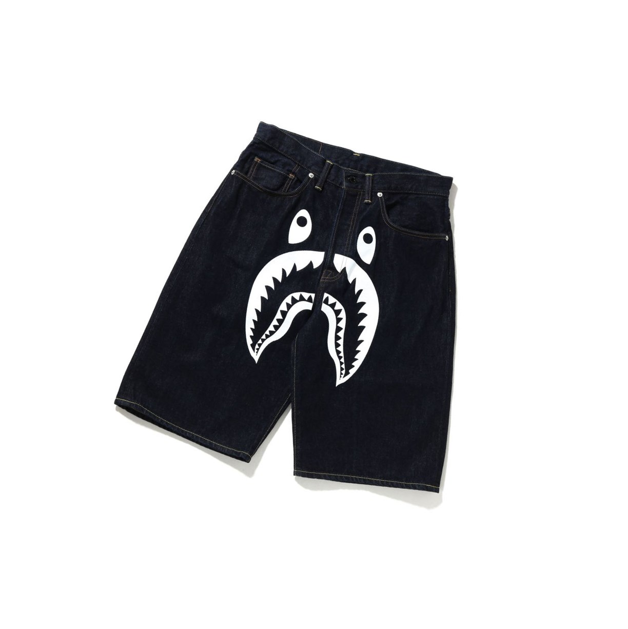 A BATHING APE Bape Shark Denim Kurze Hose Herren Denim | 61542RLNQ