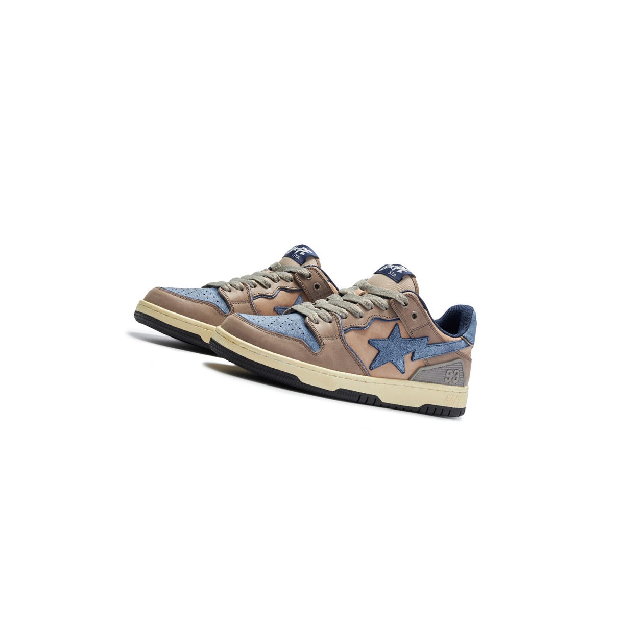 A BATHING APE Bape Sk8 Sta #3 M1 Low Sneakers Herren Grau | 30917JSPN