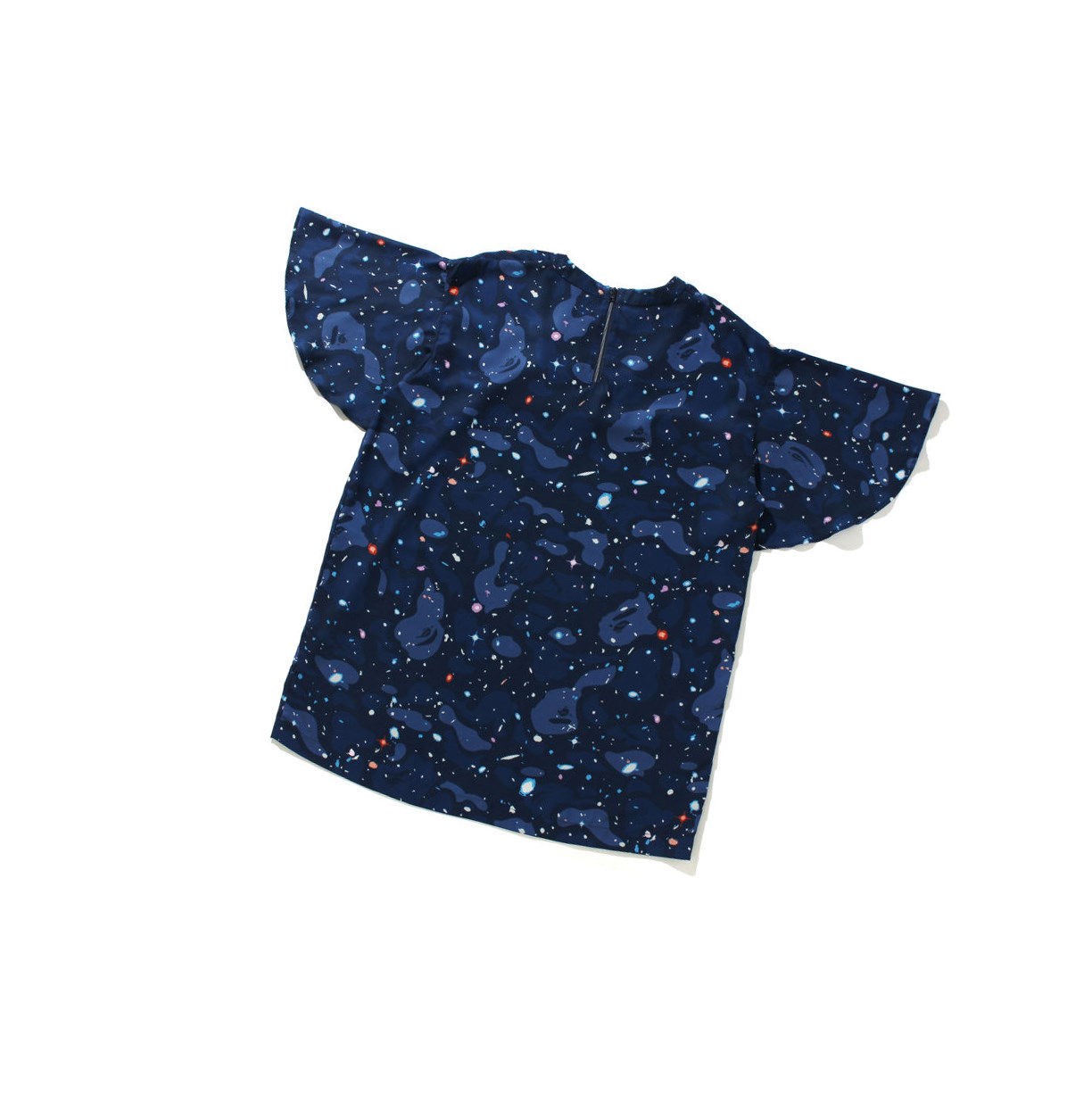 A BATHING APE Bape Space Camo Onepiece Tee Kurzes Sleeve T-shirts Damen Navy Blau | 24637OANE