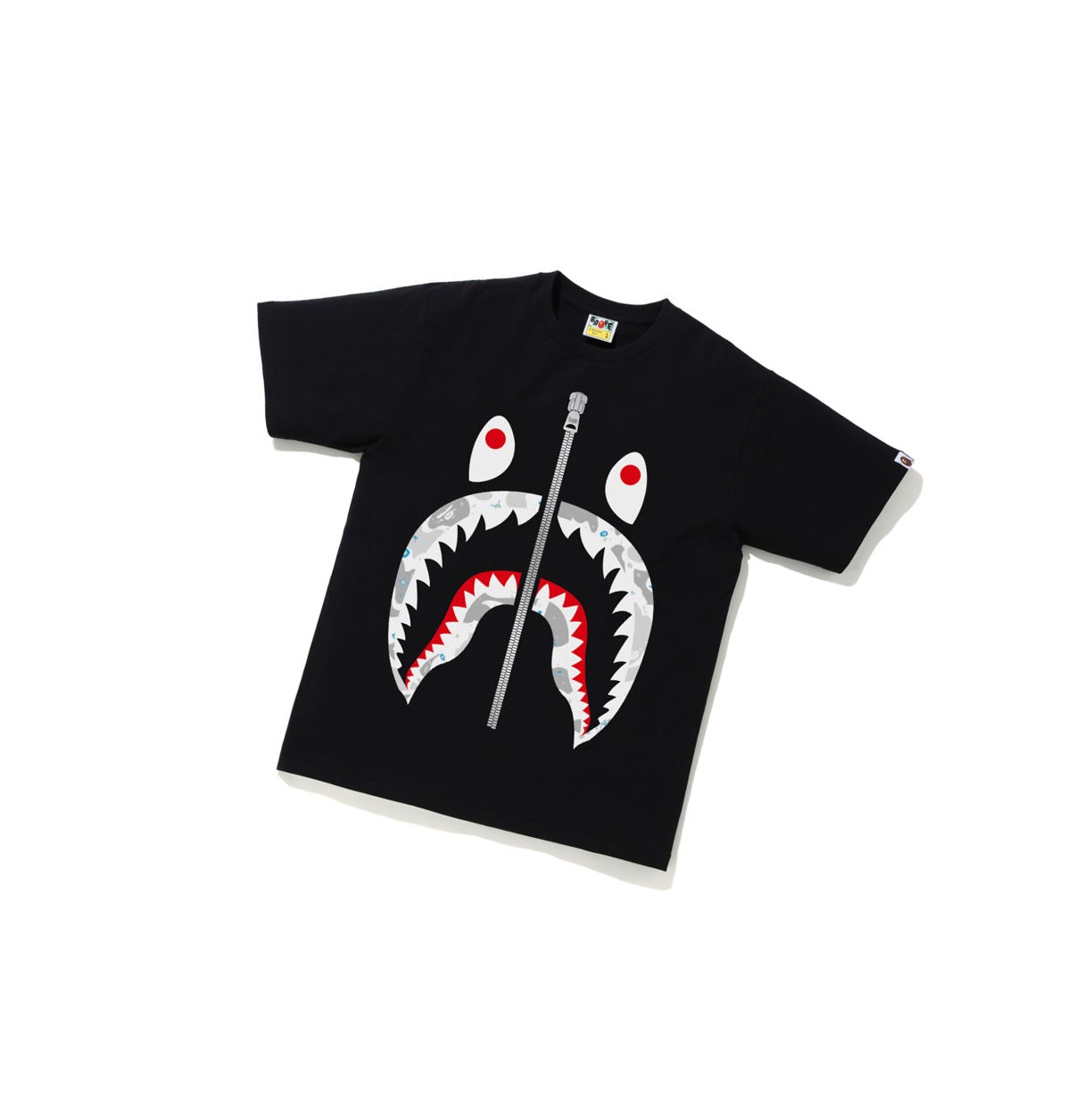 A BATHING APE Bape Space Camo Shark Tee Kurzes Sleeve T-shirts Herren Schwarz | 67124HXBT