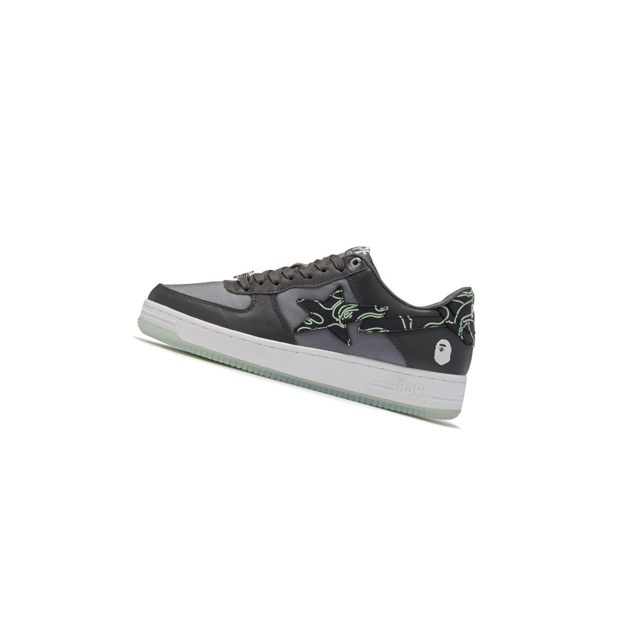 A BATHING APE Bape Sta #1 M2 Low Sneakers Herren Dunkelgrau | 85924KASY