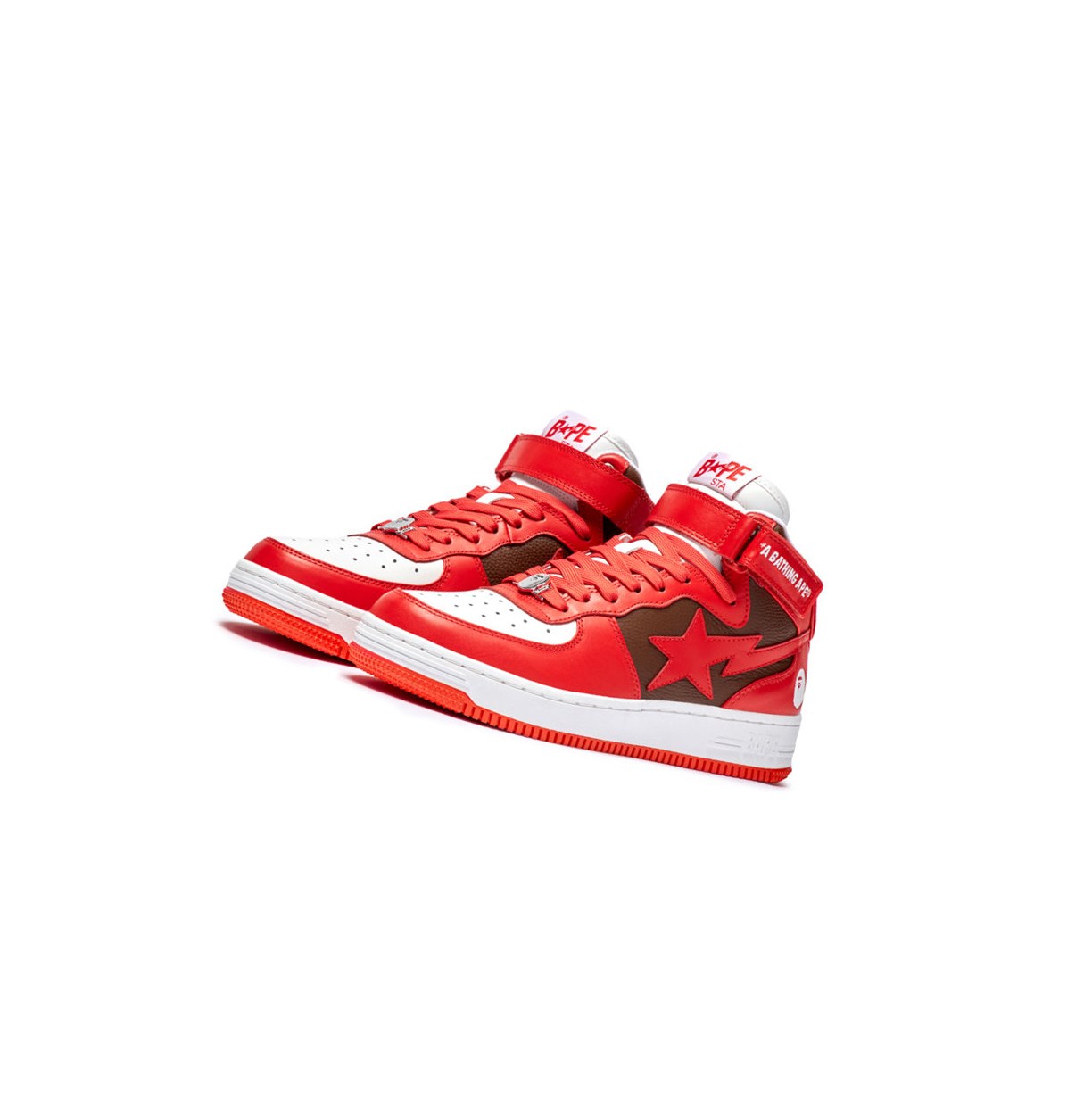 A BATHING APE Bape Sta Mi #2 M2 High Sneakers Herren Rot | 54239VMIW