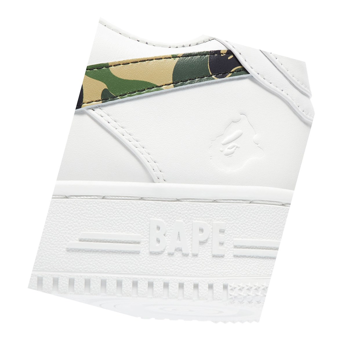 A BATHING APE Bape Sta™ White / Abc Camo Low Sneakers Herren Grün | 27016ZKFH