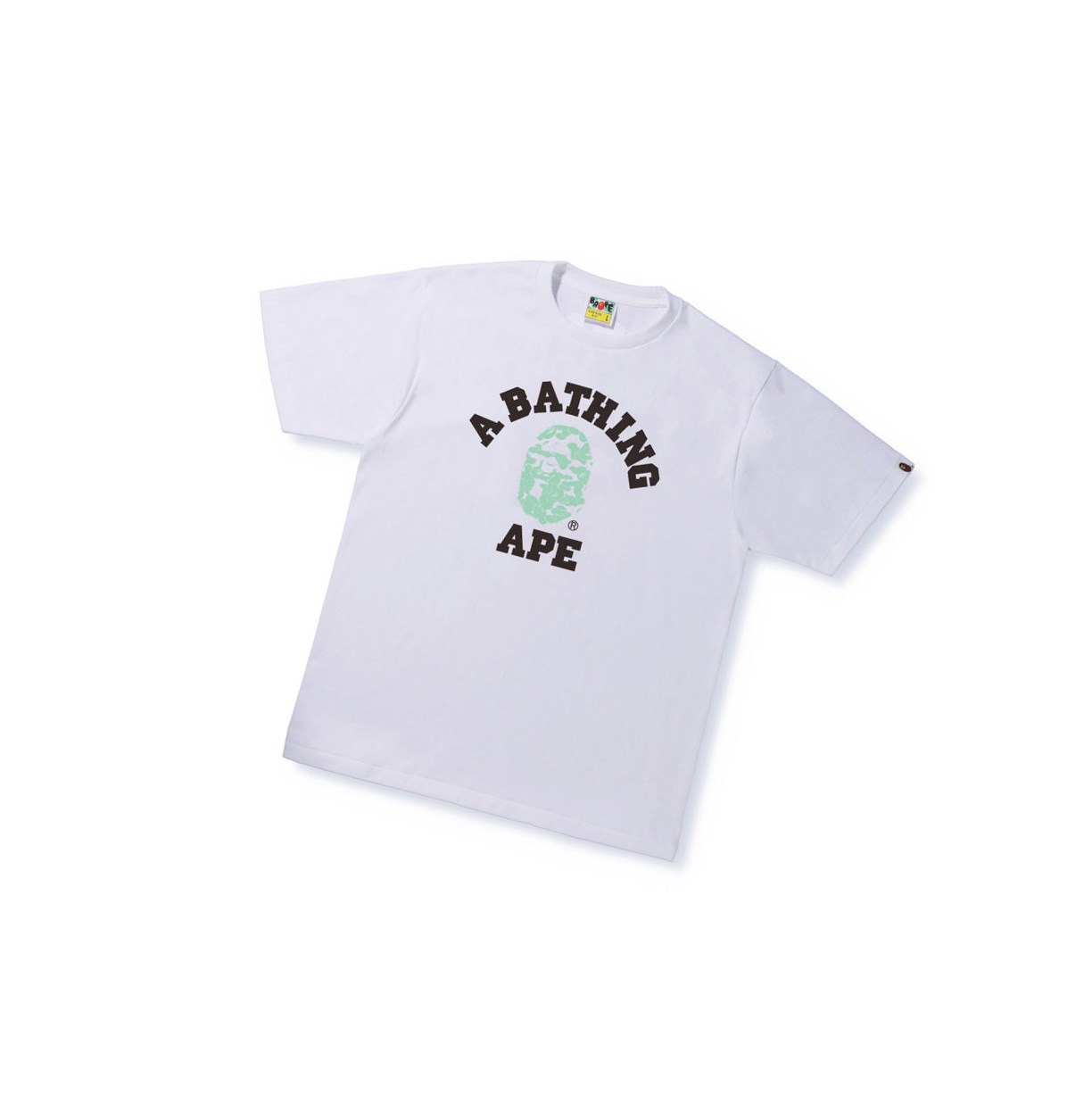 A BATHING APE Bape Text Code Camo College Tee Kurzes Sleeve T-shirts Herren Weiß | 42578EBOP