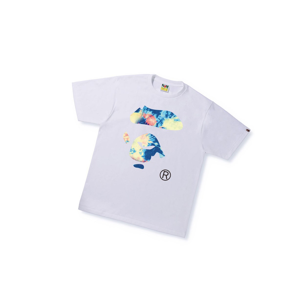 A BATHING APE Bape Tie Dye Ape Face Tee Kurzes Sleeve T-shirts Herren Weiß | 29048YFPU