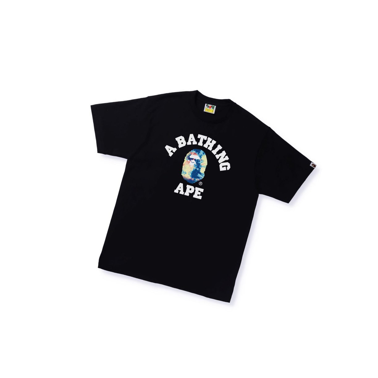 A BATHING APE Bape Tie Dye College Tee Kurzes Sleeve T-shirts Herren Schwarz | 95124EKBO