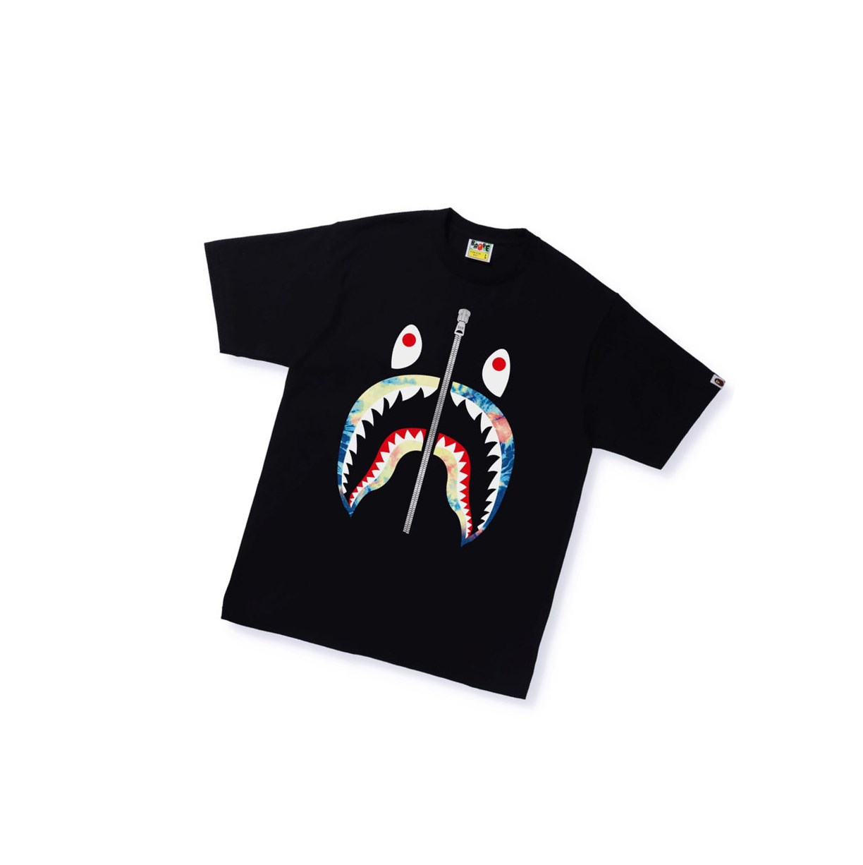 A BATHING APE Bape Tie Dye Shark Tee Kurzes Sleeve T-shirts Herren Schwarz | 69150NKMZ