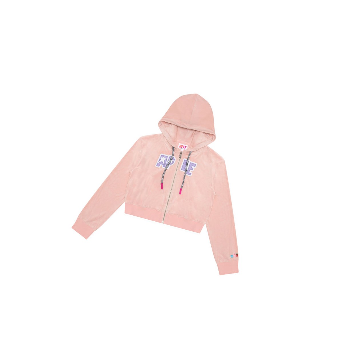 A BATHING APE Bape Velour Zip Throughs Jacke Damen Rosa | 95612NZTG