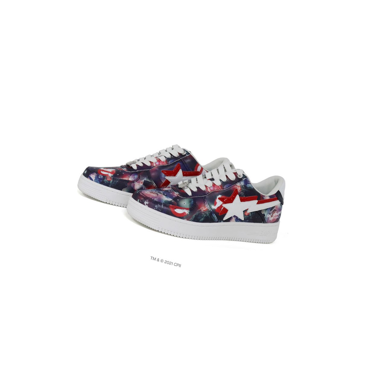 A BATHING APE Bape X Ghostbusters Camo Baby Milo Double Bape Sta™ Low Mid Sneakers Herren Lila | 16307IEMO