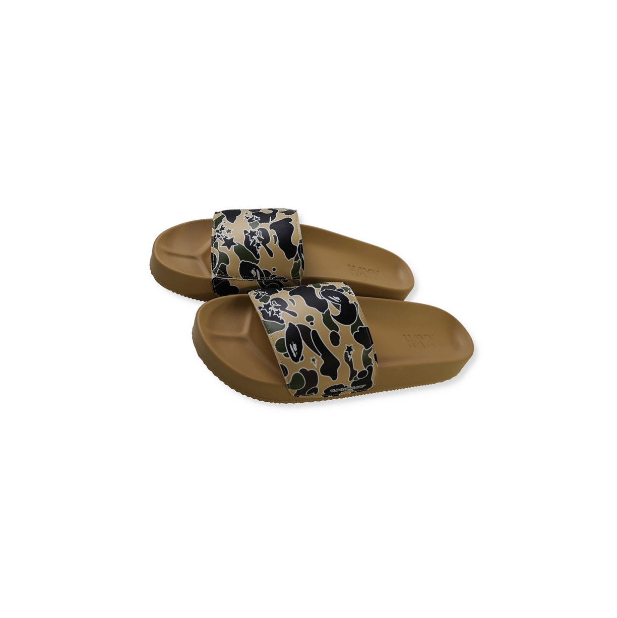 A BATHING APE Bape X Hayn Sta Camo Slip On Slide Sandals Herren Khaki | 12475OYUT