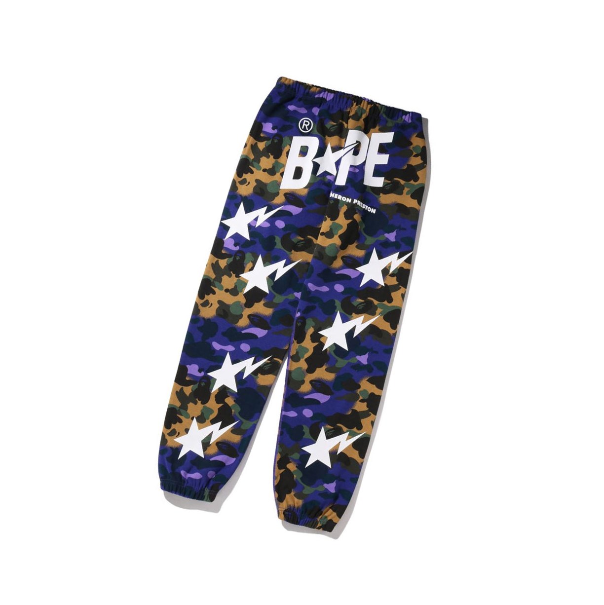 A BATHING APE Bape X Heron Preston Mix 1st Camo Sweat Hose Herren Lila | 63092KXDU