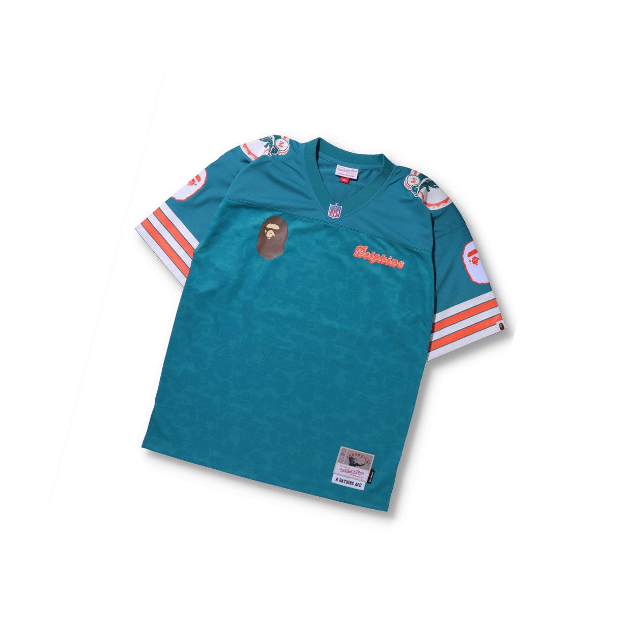 A BATHING APE Bape X M&n Nfl Miami Dolphins Legacy Jersey Kurzes Sleeve T-shirts Herren Mintfarben | 78502VWZF