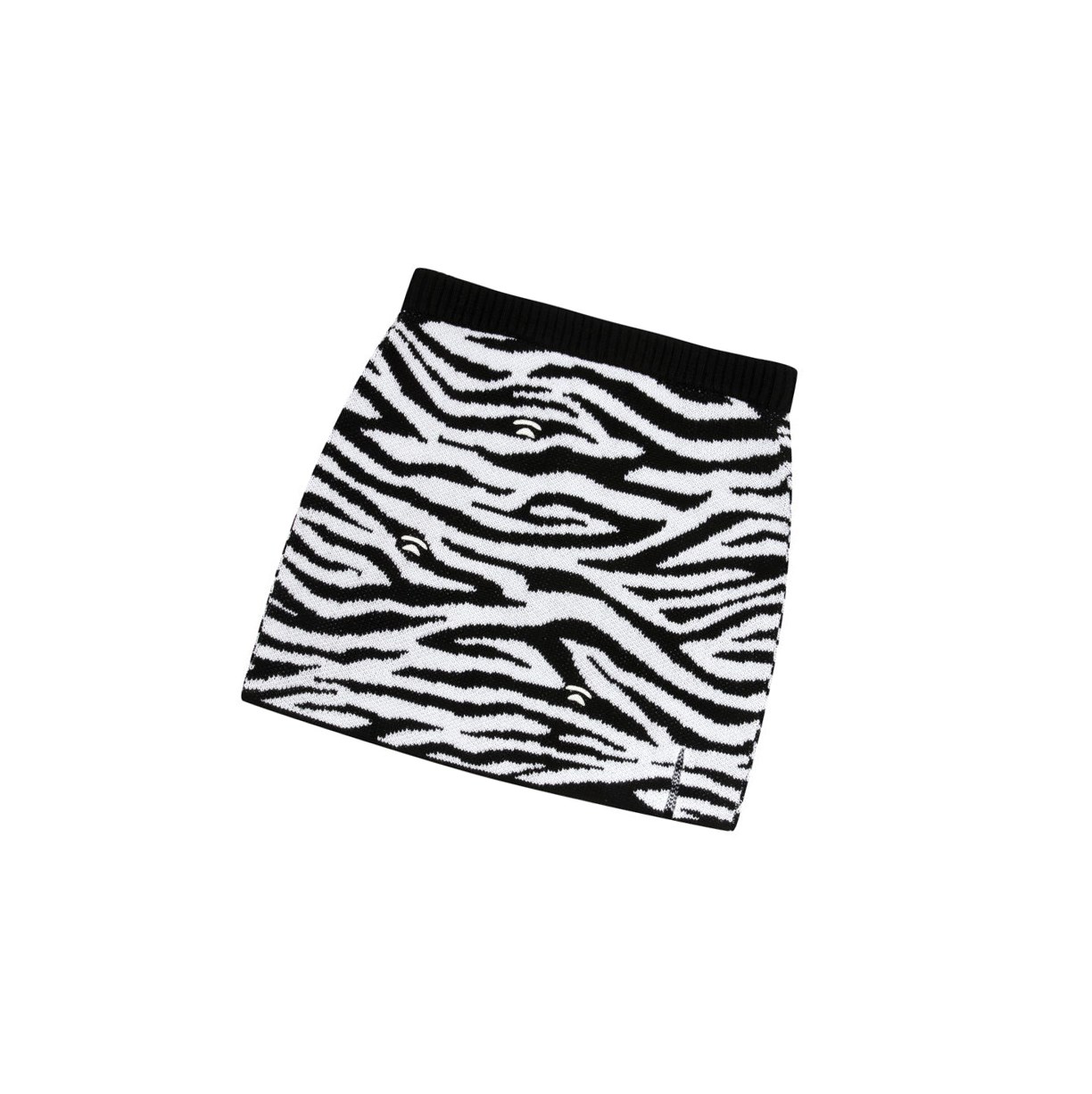 A BATHING APE Bape Zebra Pattern Knit Mini Röcke Damen Schwarz | 15862NMDR